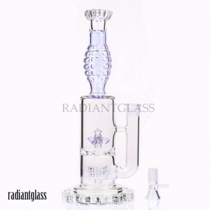 Straight Dab Rig With Barrel Perc |  13.3 Inches