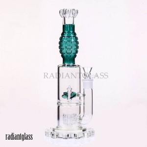 Straight Dab Rig With Barrel Perc |  13.3 Inches