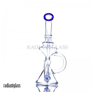 7.9 Inches Recycler Perc Think Waist Thick Smoking Bubbler Glass Bongs
