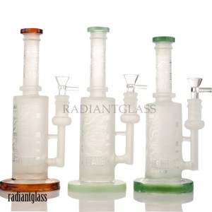 Frosted Mixed Color Straight Glass Bong