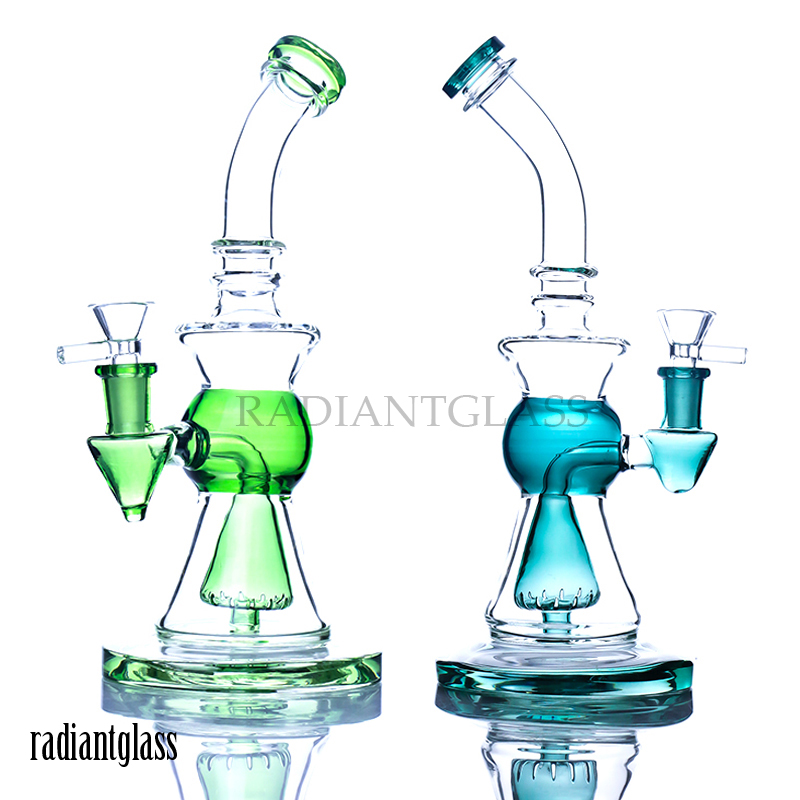 4 Colors 10″ Colored Showerhead Perc Glass Bongs