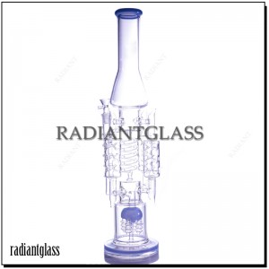 Mixed Color Claw Three Column Perc Novelty Glass Bong
