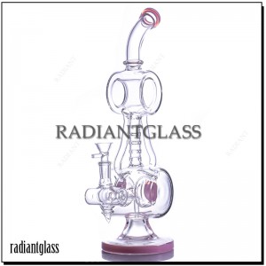 15.4 Inches Recycler Dab Rig Bent Neck Bong