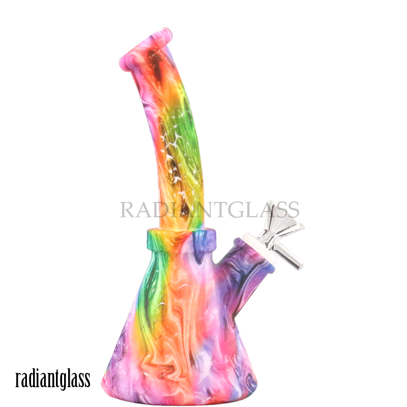 Silicone Bent Neck Beaker Water Pipe – Assorted Colors