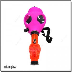 Gas Mask Bong with Acrylic Water Pipe
