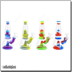 7.2 Inches Portable Bong Silicone Glass Water Pipe Hybrid Bubbler