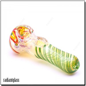 Twisted Spiral Two bowl Printed Spoon Pipe