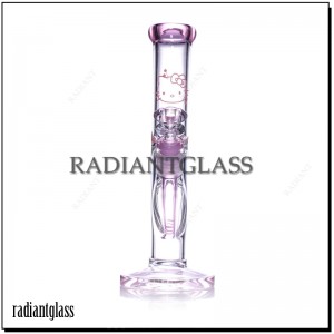10” Glass Bongs straight Tube Water Pipe Hello Kitty