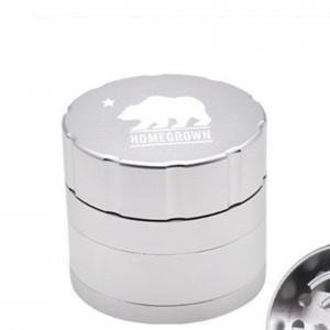 53MM Metal Grinder  4 Layers  Aluminum Tobacco Grinder Herb Spice Crusher Glass Smoking set Accessories With Polar Bear