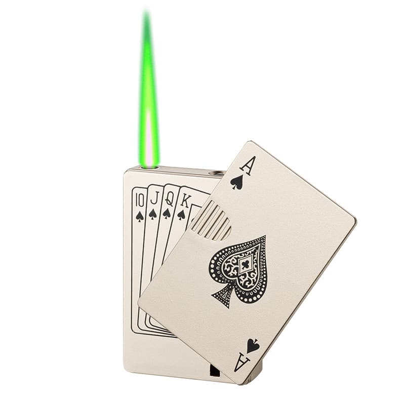 Tiktok Online Celebrity Creative Individuality New Strange Money Detector Poker Lighter Metal Inflatable Windproof Lighter Gift Wave