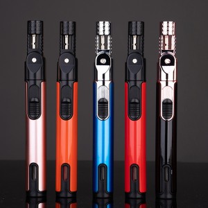 Debang Cigarette Folding Direct Charge Blue Flame Spray Gun with Unique Bending and Two Ignition Designs Wholesale of Cigar Lighters