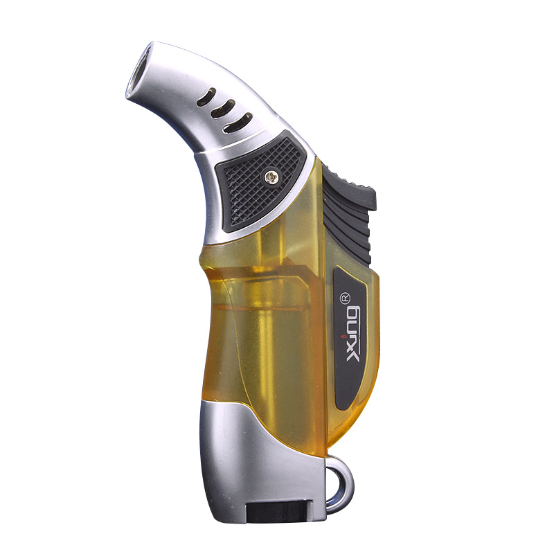 The simple elbow goes straight to the transparent air tank with high firepower lighter