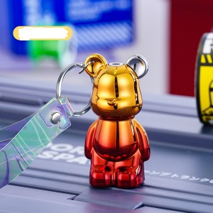 2023 Creative Personalized Keychain Windproof Lighter Colorful Cartoon Bear Pattern Inflatable Lighter Gifts to Boyfriend