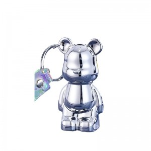 Creative personality key chain windproof lighter color cartoon bear pattern inflatable lighter