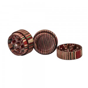1.61 Inches Wholesale Herb Grinder Cheap Rainbow  Wood  Design With 3 Piece