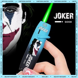 Cool clown green flame lighter personality creative design windproof lighter