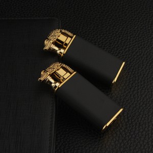 HB872 Double Fire Crocodile Lighter Inflatable Windproof Direct Charge Lighter Metal Creative Personalized New and Unique Popular Style