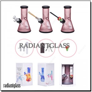 Three-in-one Glass Bong Slicone Pipe Hookah Set Crafts