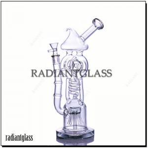 12.5 Inches Arm Tree Perc Percolator Water Bongs Smoking Pipe Oil Burner Unique Hookahs Bong Freezable Coil Recycler Dab Rigs