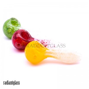 4 Inches  Candy Glass Spoon Pipe Handblown  Glass Smoking Pipe