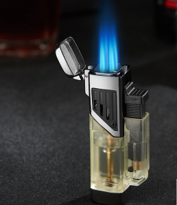 The new four-nozzle visible gas micro-spray spray gun goes straight to the windproof lighter