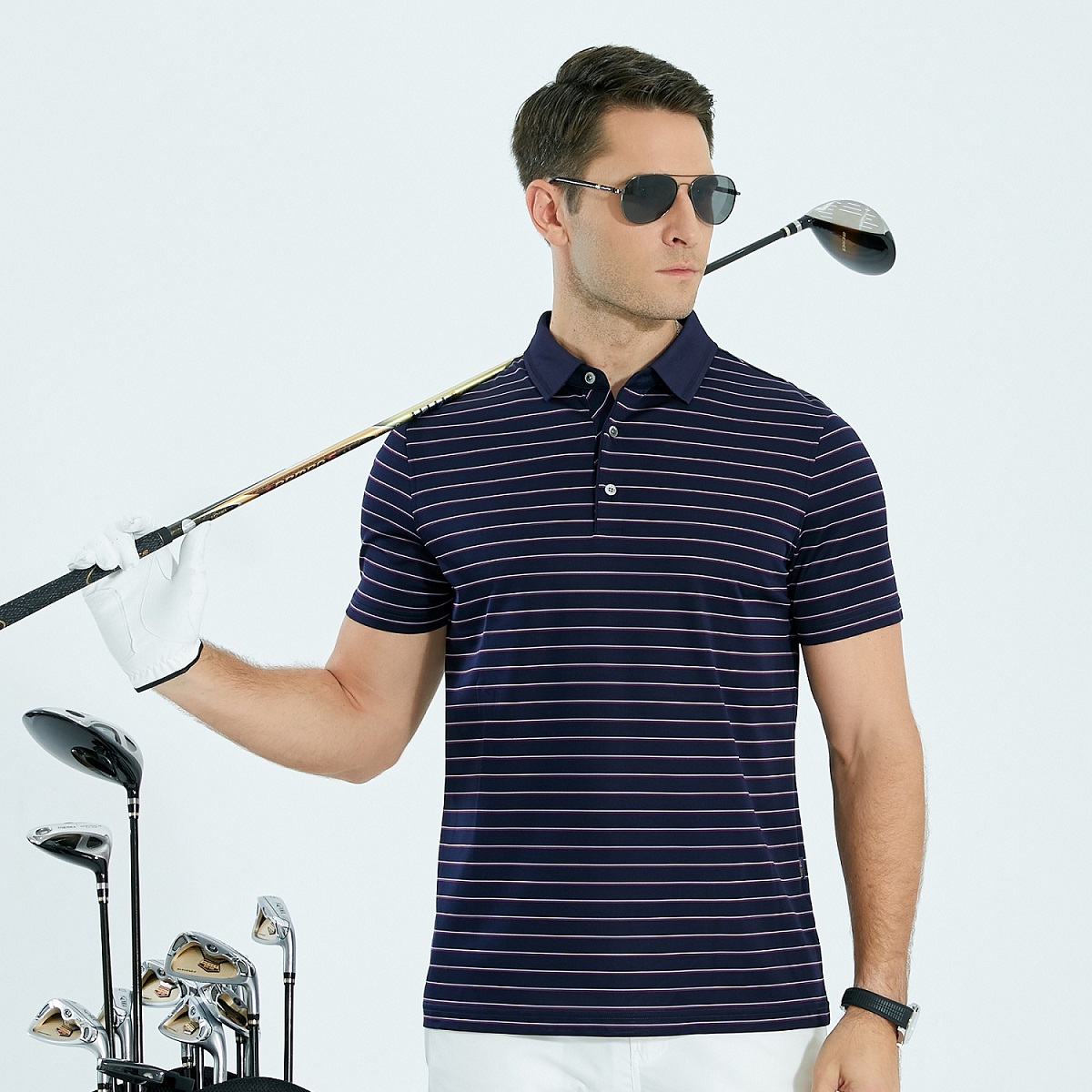 High quality polo t-shirt cotton silk golf polo shirt men