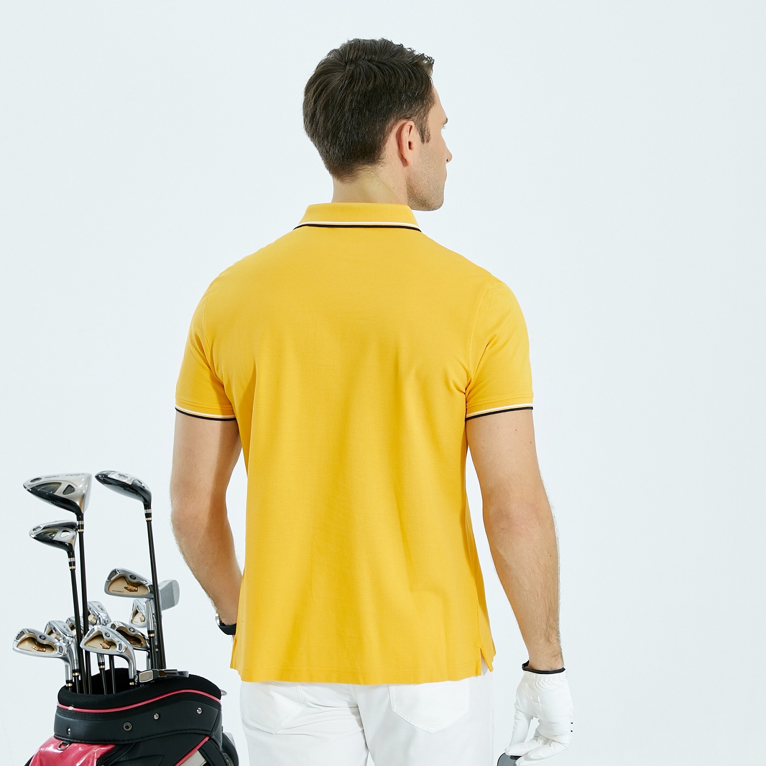 Wholesale Custom Polo Stretch Plaid Fashion Men’s Golf T Shirts Embroidered