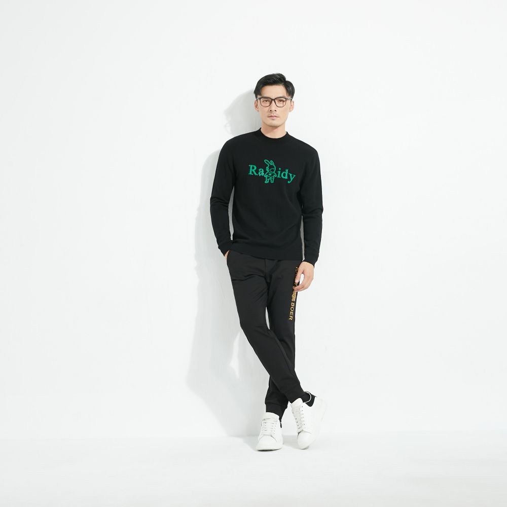 Raidyboer Gumijas Print Light 100% vilnas trikotāžas džemperis vīriešiem