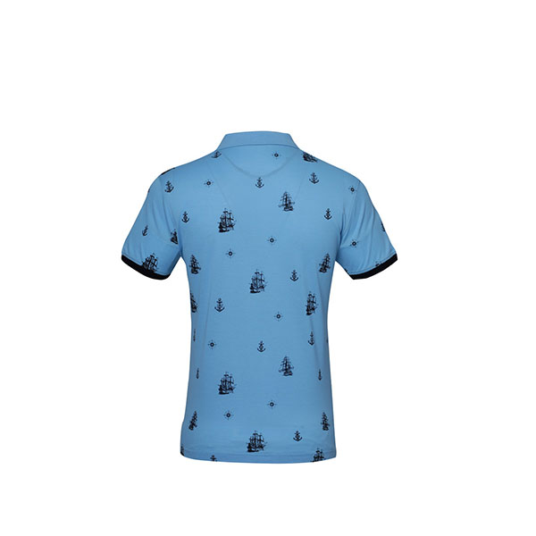 Men’s Polo Printed Short Spring And Summer Casual Button Short-sleeved Shirt