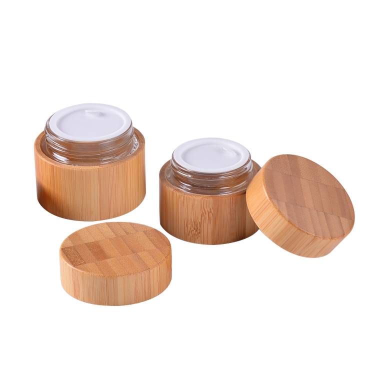 Wholesale Dealers of Cream Container With Bamboo Lid – RB-B-00081  100g bamboo lid glass jar – Rainbow