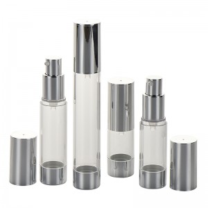 RB-Ai-0013 luxury 10ml 15ml 20ml 30ml silver eye cream face cream bottles plastic airless serum pump bottle