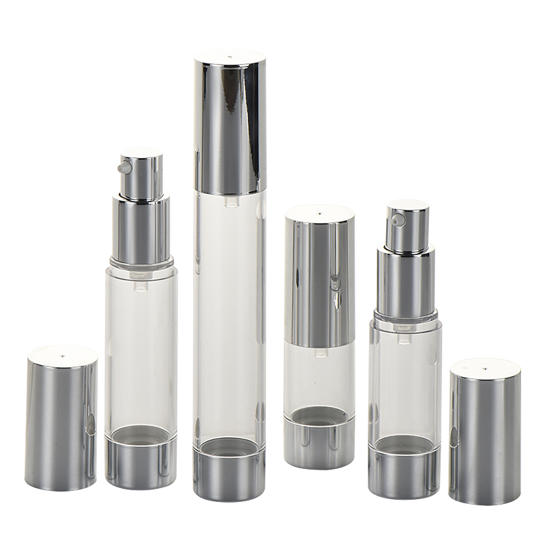 RB-Ai-0013 de luxe 10ml 15ml 20ml 30ml ampolles de crema facial per a ulls de plata ampolles de plàstic amb bomba de sèrum sense aire