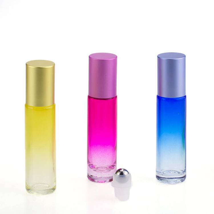 2021 Latest Design Gemstone Essential Oil Roller Bottles - RB-R-0117 10ml roll on bottle with aluminum cap in 3 colors – Rainbow