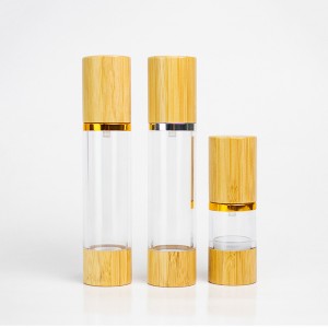 RB-B-00351 15ml 30ml 50ml ក្រែមគ្រឿងសំអាង Argan Oil Airless Pump Bamboo Bottle
