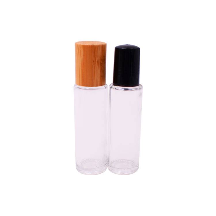 2021 High quality Bamboo Bottle Cosmetic - RB-B-00157 15ml glass roll on bottle with bamboo cap – Rainbow