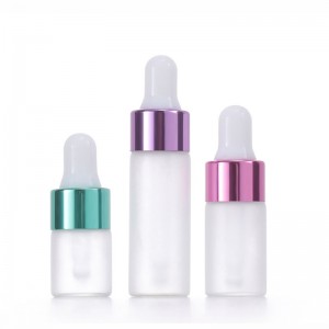 RB-T-0066A cosmetic package 1ml 2ml 3ml 5ml small frosted glass bottle empty sample glass dropper bottle for essential oil, serum, perfume
