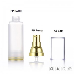 RB-Ai-0022 20ml 30ml 50ml Frosted Airless Bottle with Gold Pump
