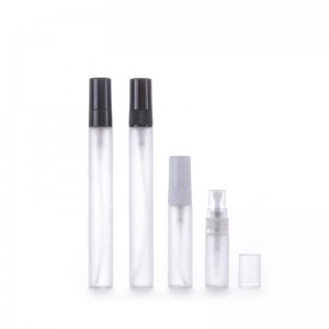 RB-T-0062A 2ml 3ml 5ml 10ml hervulbare mini atomizer spray flesse dúdlik frosted travel slim glêzen sample flesse foar parfum