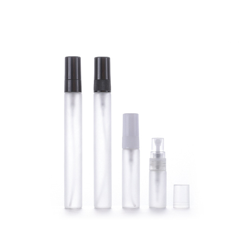 RB-T-0062A 2ml 3ml 5ml 10ml refillable mini atomizer spray bottle clear frosted travel slim glass sample bottle for perfume