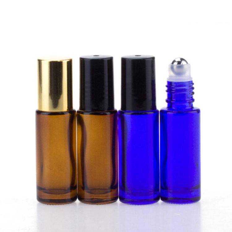 Best-Selling Roller Bottles Essential Oil - RB-R-0105 4ml amber blue frosted roll on bottle – Rainbow