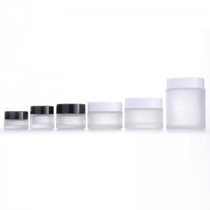 RB-R-00222 10g 20g 30g 50g 100g Custom Clear Frosted Cosmetic Glass Cream Jar Containers nga May Lid