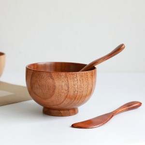 RB-B-00315E Custom Handmade Wood Bowls Wooden Japanese Bowls for Cosmetic Rice Soup Dip Salad
