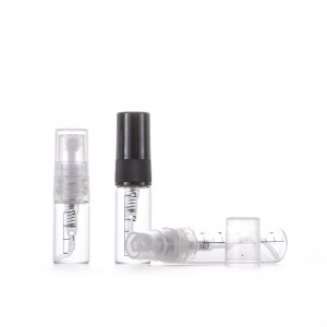 RB-T-0058 cosmetic package empty 10ml 5ml 3ml 2ml mini clear glass spray bottle for perfume with measurement scale