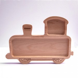 RB-B-00357B Custom Divided Animal Wooden Bamboo Suction Plates for Kids