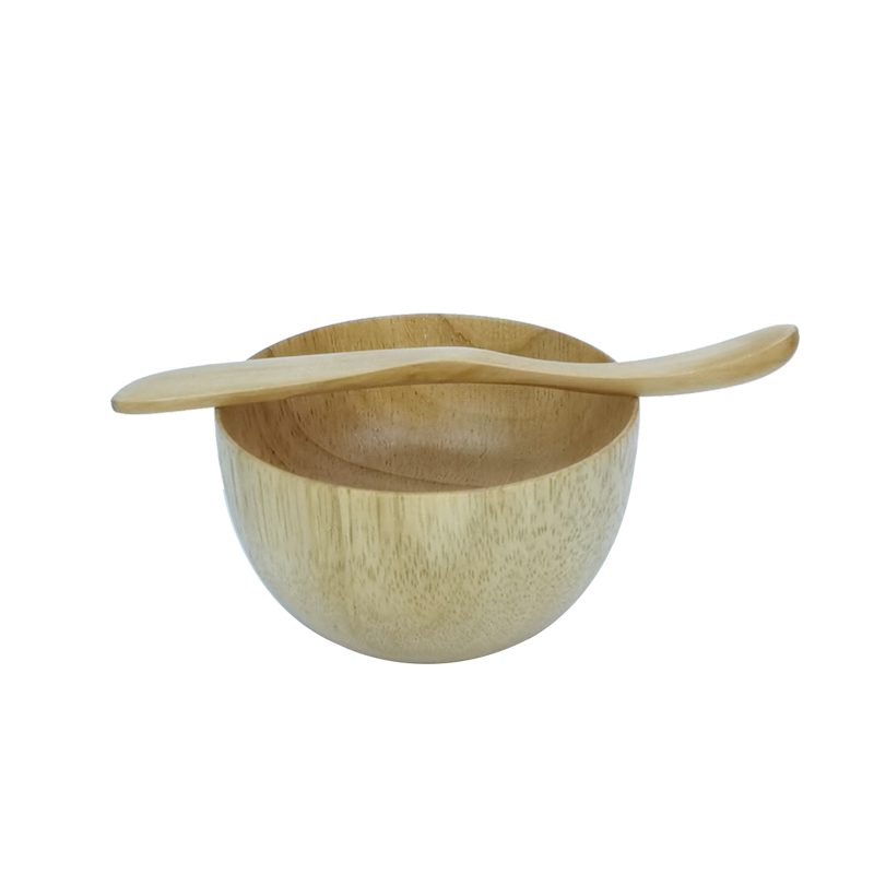 RB-B-00309 DIY your own brand eco friendly beauty application tools mixing face mask bowl with wood spatula