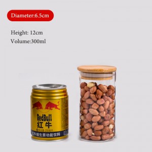 RB-B-00303A Kitchen Airtight Canisters Glass Food Storage Containers Glass Jar with Bamboo Lids For Sugar Candy Spice