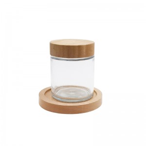 RB-B-00273 300ml glass jar with bamboo lid