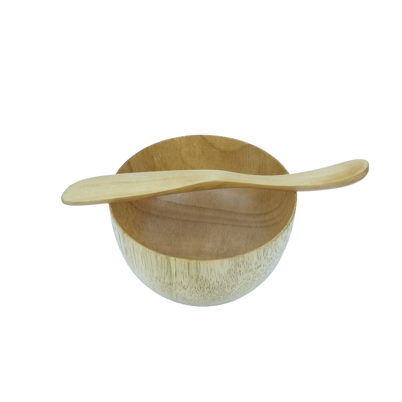RB-B-00309 Wood Cosmetic Bowl Estilo sa Hapon nga Solid Wood Bowl Nag-alagad sa Mga Gamit sa Panglami para sa Rice, Sabaw