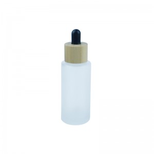 RB-B-00307A tampa de bambu 50ml frasco conta-gotas de vidro de óleo de perfume de soro facial