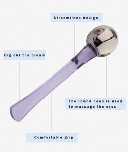 RB-L-0009 luxus mini szépségápolási eszközök öregedésgátló kerek cink ötvözet masszázs görgős golyó szemkrém gombóc kozmetikai spatula